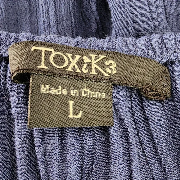 Toxik3 Jumpsuit Ruffled Tiered Bodice Sleeveless Blue Size L - Picture 7 of 8